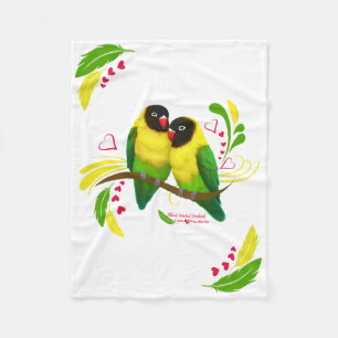 Black Masked Lovebirds Fleecedecke
