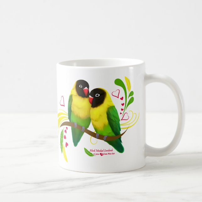 Black Masked Lovebirds Tasse (Rechts)