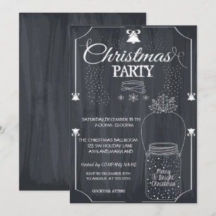 Black, Mason Jar Company Weihnachtsfeier Einladung