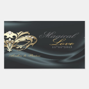 Black Masquerade Gold Candy Buffet Sticker