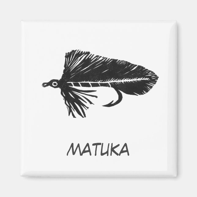 "Black Matuka" Flyfish Art Magnet (Vorne)