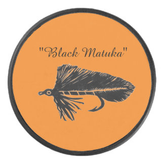 Black Matuka Streamer, Fliegenfischen, Fliegenflie Eishockey Puck