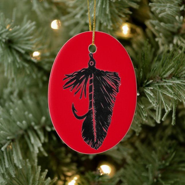 Black "Matuka" streamer" Weihnachtsschmuck (Baum)
