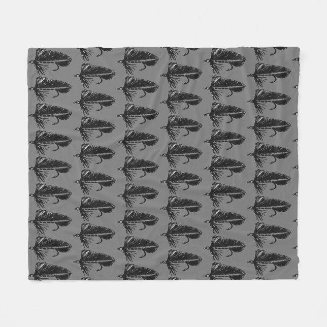 Black Matuka Trout Fly Fly Fliegenfischer Stream Fleecedecke (Vorderseite (Horizontal))