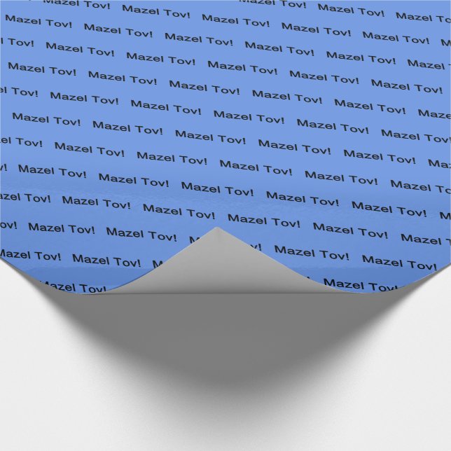 Black Mazel Tov! (Glückwunsch)/Cornflower Blue Geschenkpapier (Ecke)