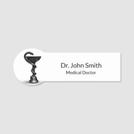 Black Medical Bowl Hygieia Schlange White Caduceus Namensschild