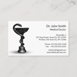 Black Medical Bowl Snake Hygieia White Caduceus Terminkarte