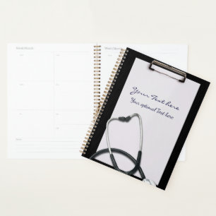 Black Medical Clipboard mit Stethoscope Planer