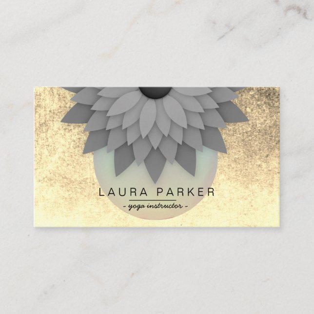 Black Medical Lotus Blume Yoga Visitenkarte (Vorderseite)