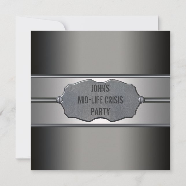 Black Meetal Mans 40. Geburtstag Party Einladung (Vorderseite)