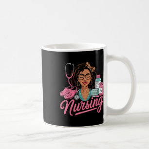 Black Melanin Nurse Afro Black History Hair Medici Kaffeetasse