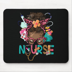 Black Melanin Nurse Black History Monte Afro Hair Mousepad