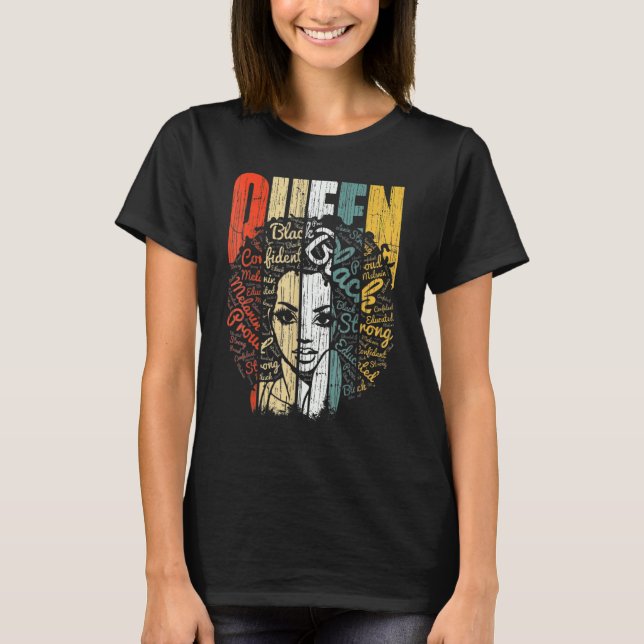 Black Melanin Queen Afro Women Gift Black History  T-Shirt (Vorderseite)
