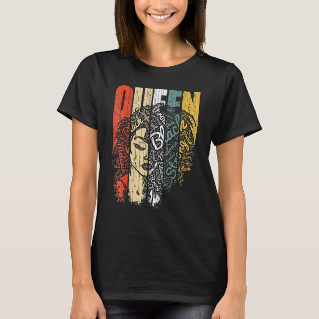 Black Melanin Queen Afro Women Gifts Black History T-Shirt (Vorderseite)
