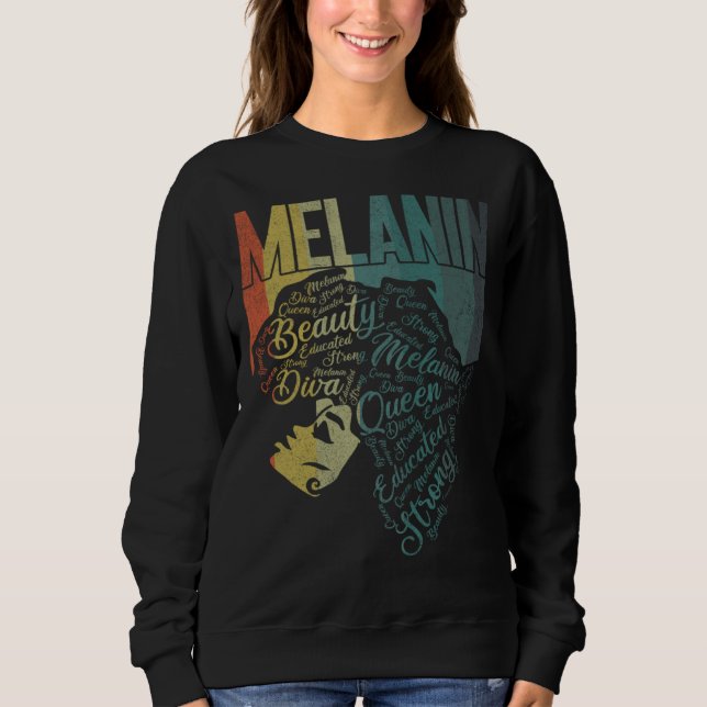 Black Melanin Queen Apparel African American Afro  Sweatshirt (Vorderseite)