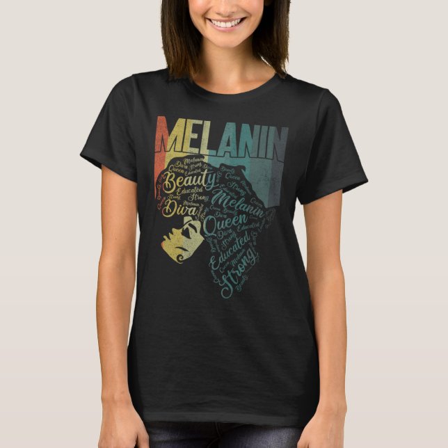 Black Melanin Queen Apparel African American Afro  T-Shirt (Vorderseite)
