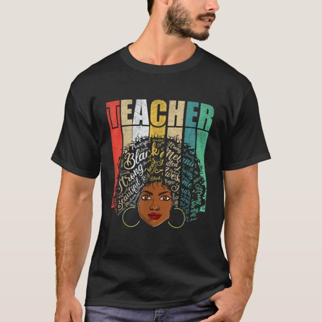 Black Melanin Teacher Women Apparel African Americ T-Shirt (Vorderseite)