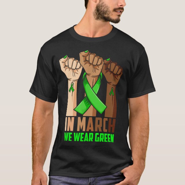 Black Melanin We Wear Green Cerebral Palsy CP Awar T-Shirt (Vorderseite)