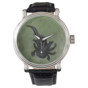 Black Melanoid Axolotl Art Armbanduhr