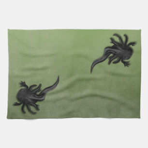 Black Melanoid Axolotl Art Geschirrtuch