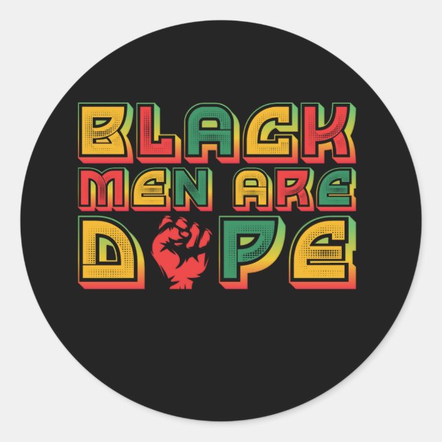 black_men_are_dope_01 runder aufkleber (Vorderseite)