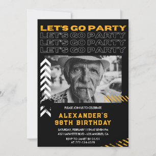 Black Men Lasst uns ins Party gehen 98. Geburtstag Einladung