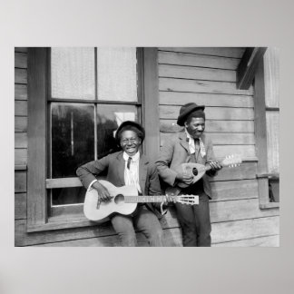 Black Men Playing Guitar, 1902 Poster