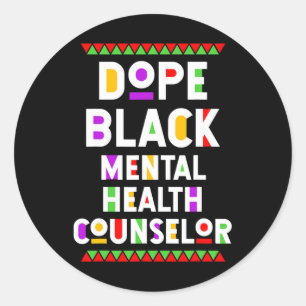 Black Mental Health Counselor Afro American Job Runder Aufkleber