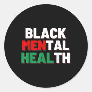 Black Mental Health Runder Aufkleber