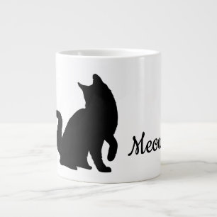 Black Meow Cat Jumbo-Tasse