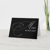 Black Merci Beaucoup Elegante Kalligraphie Vielen 