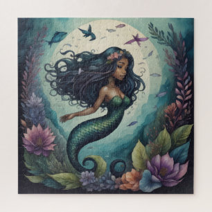 Black Mermaid Green Puzzle