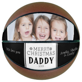 Black Merry Christmas Daddy Foto Basketball