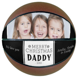 Black Merry Christmas Daddy Foto Basketball