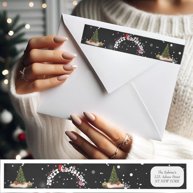 Black Merry Christmas Graffiti Rücksendeadresse (Von Creator hochgeladen)