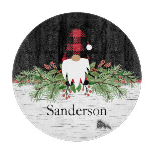 Black Merry Christmas Red Buffalo Kariert Gnome Rd Schneidebrett