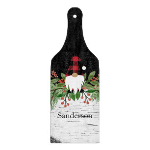 Black Merry Christmas Red Buffalo Kariert Gnome Schneidebrett