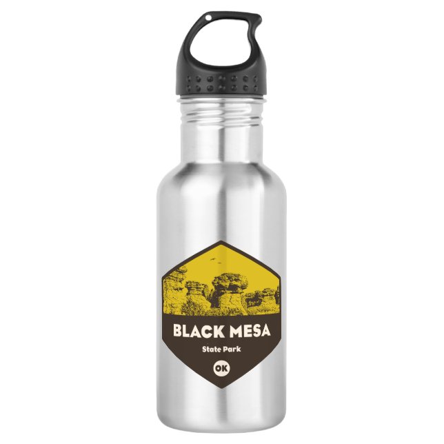 Black Mesa Staat Park Oklahoma Edelstahlflasche (Vorderseite)