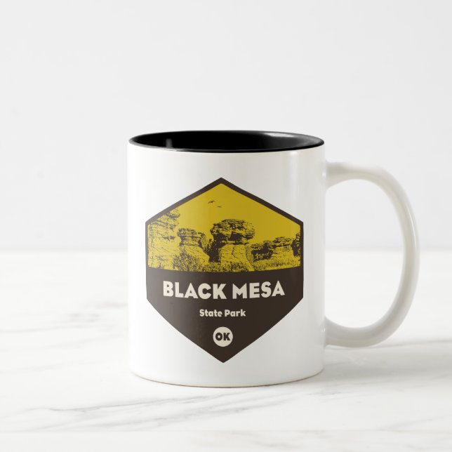 Black Mesa Staat Park Oklahoma Zweifarbige Tasse (Rechts)