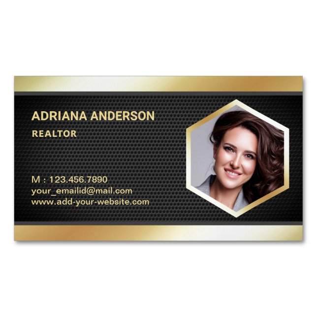 Black Mesh Gold Fossilienmuseum Montebello Anwesen Magnetische Visitenkarte (Vorderseite)