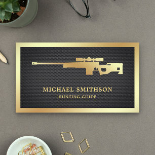 Black Mesh Gold Sniper Rifle Gun Shop Gunsmith Visitenkarte