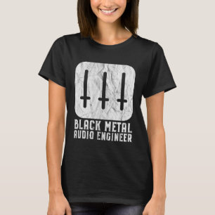 Black Metal Audio Engineer Invertierter Crosses So T-Shirt