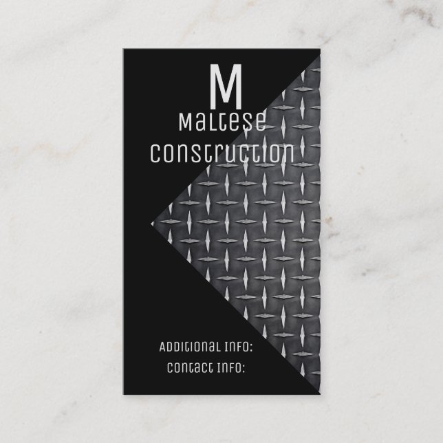 Black & Metal Business Card 2 Visitenkarte (Vorderseite)