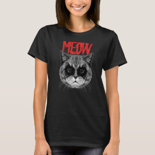 Black Metal Cat Corpse Paint Meow Metalhead Music T-Shirt