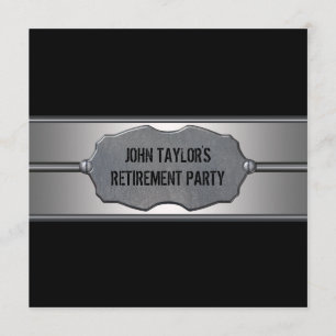 Black Metal Mans Retirement Party Einladung