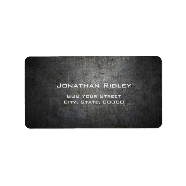 Black METAL Shipping Label Adressaufkleber (Vorne)