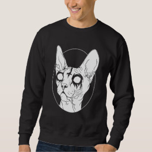 Black Metal Sphynx Cat I Goth and Death Metal Sweatshirt