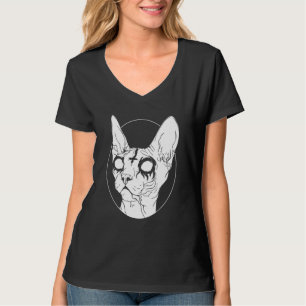 Black Metal Sphynx Cat I Goth and Death Metal T-Shirt