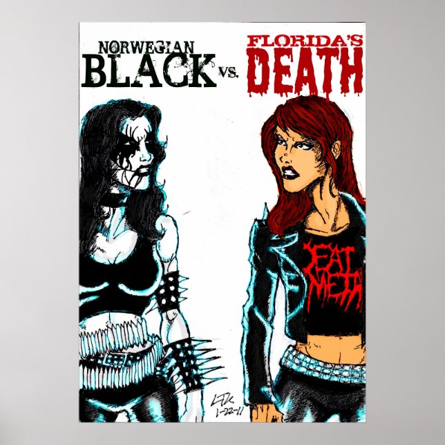 Black Metal Vs. Death Metal Poster (Vorne)