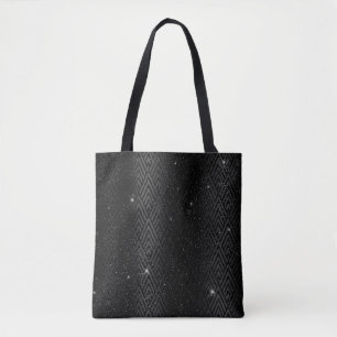 Black Metallic Foil & Glitzer Glam Art Deco